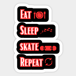 Eat Sleep skate Repeat Sticker